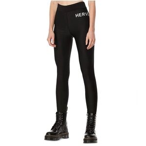 Herve by Herve Leger Black Leggings with Intarsia Logo